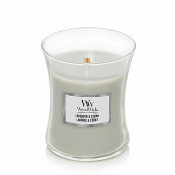 Woodwick Vaza za dišeče sveče srednje sivka & cedra 275 g