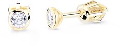 Cutie Diamonds Minimalistični uhani iz rumenega zlata z diamanti DZ8007-30-00-X-1
