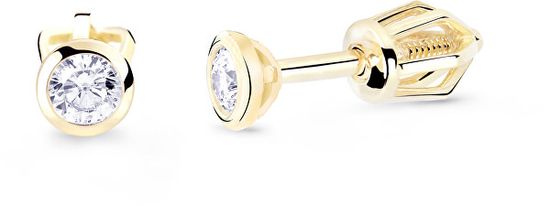Cutie Diamonds Minimalistični uhani iz rumenega zlata z diamanti DZ8007-30-00-X-1