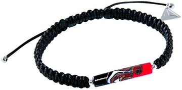 Lampglas Partnerska zapestnica Shamballa Red Black z unikatnim Lampglas Lampglas BSHX10