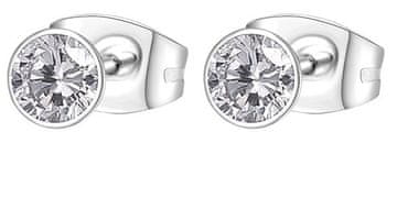 Brosway Bleščeči jekleni uhani s kristali čakre BHKE048