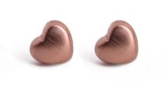 Vuch Občutljivi bronasti uhani z srčki Rose Gold Sparkle