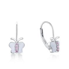 MOISS Igrivi srebrni uhani Butterflies E0000669