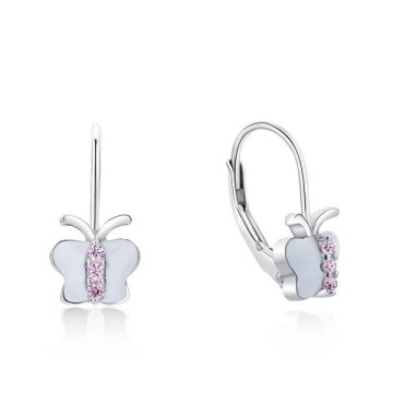MOISS Igrivi srebrni uhani Butterflies E0000669