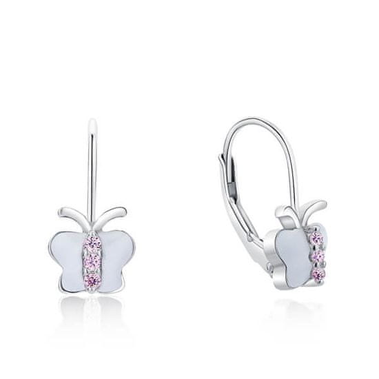 MOISS Igrivi srebrni uhani Butterflies E0000669