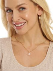 JwL Luxury Pearls Čudovita pozlačena ogrlica s pravim belim biserom JL0679