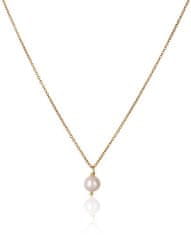 JwL Luxury Pearls Čudovita pozlačena ogrlica s pravim belim biserom JL0679