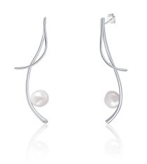 JwL Luxury Pearls Dolgi srebrni uhani s pravimi baročnimi biseri in cirkoni JL0681