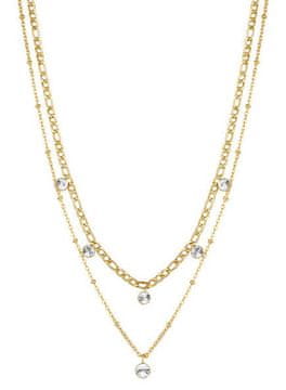 Brosway Pozlačena dvojna ogrlica s kristali Symphonia BYM82