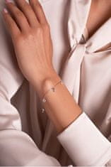 Brilio Elegantna zapestnica iz belega zlata s križci BRA009AUW