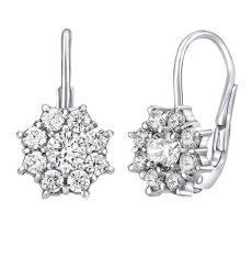 Silvego Cvetlični srebrni uhani s cirkoni Swarovski SILVEGO31572W