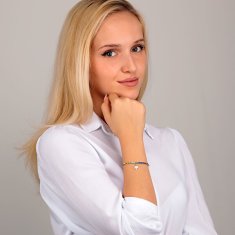 La Petite Story Barvna jeklena zapestnica s kristali Družina LPS05ARR72