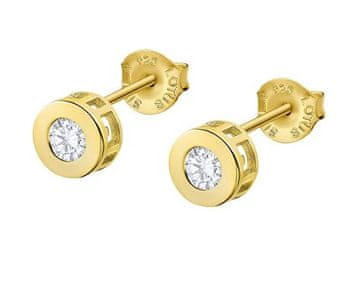 Lotus Silver Bleščeči pozlačeni uhani s prozornimi cirkoni Pure Essential LP3297-4 / 2