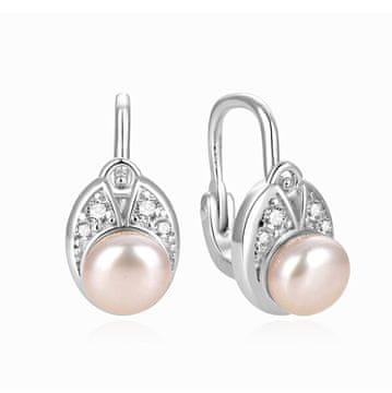 Beneto Elegantni srebrni uhani s pravimi rečnimi biseri AGUC2579DP