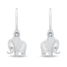 Brilio Silver Igrivi srebrni uhani s slonom EA185W