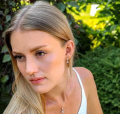 Beneto Bleščeči srebrni uhani s cirkoni AGUC2154L