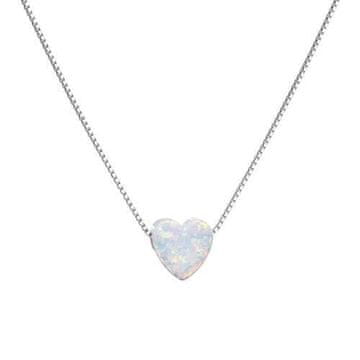 Evolution Group Romantična ogrlica s sintetičnim opalom 12048.1