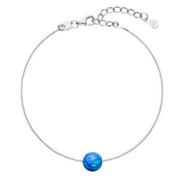 Evolution Group Očarljiva zapestnica z modrim sintetičnim opalom 13019.3 modra