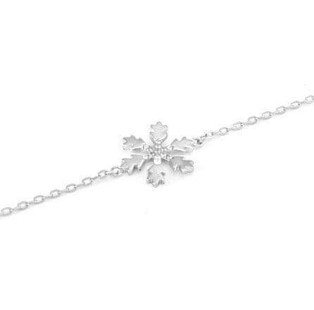 Beneto Elegantna srebrna zapestnica Snowflake AGB638 / 21