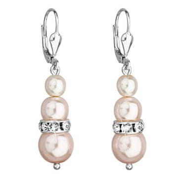 Evolution Group Očarljivi biserni uhani s kristali 31150.3