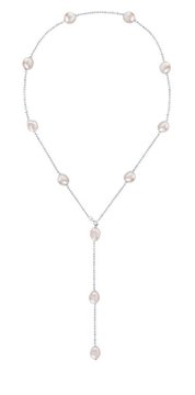 JwL Luxury Pearls Spremenljiva srebrna ogrlica s pravimi baročnimi biseri JL0708