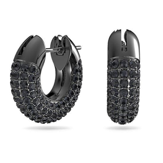 Swarovski Elegantni črni okrogli uhani Dextera 5620222