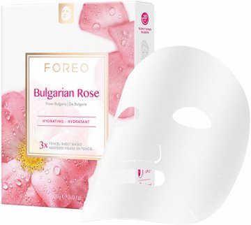 FOREO Vlažilna listna maska za suho in utrujeno kožo Bolgarska vrtnica ( Hydrating Sheet Mask) 3 x 20 g