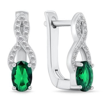 Brilio Silver Očarljivi srebrni uhani z zelenimi cirkoni EA293GW