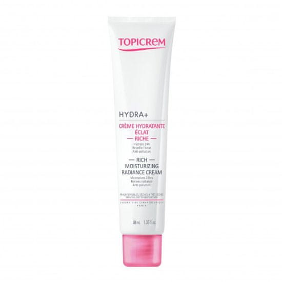 Topicrem Vlažilna hranilna krema za občutljivo in suho kožo HYDRA+ (Rich Moisturizing Radiance Cream) 40 ml