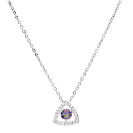 Brilio Silver Lepa srebrna ogrlica z mavričnim topazom Mystic Stone MP01594A (verižica, obesek)