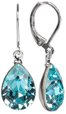 Levien Elegantni uhani s kristali Pear Light Turquois