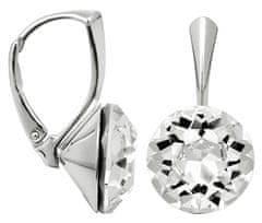 Levien Bleščeči srebrni uhani Dentelle Crystal