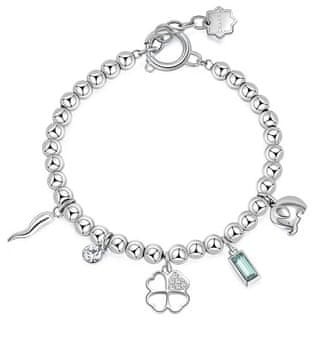 Brosway Jeklena zapestnica s perlicami za čakro sreče BHKB114