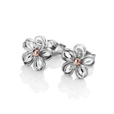 Hot Diamonds Srebrni cvetlični uhani z diamanti Pozabi me ne DE618