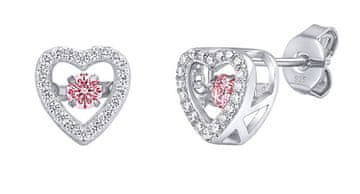 Silvego Srebrni uhani azalea z roza plešočim cirkonijem MW02035EP