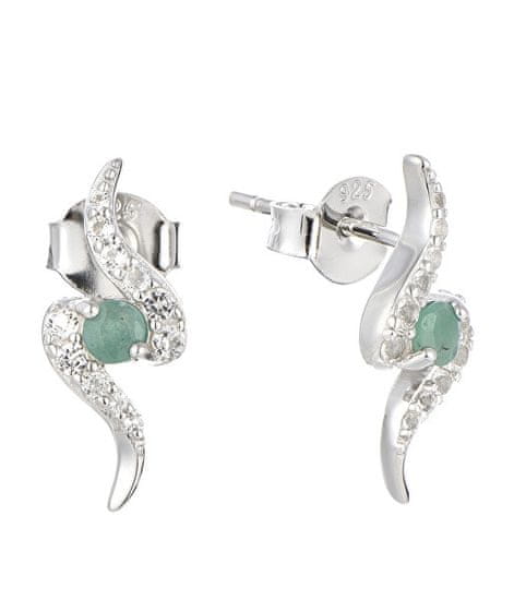 Brilio Silver Lepi srebrni uhani s smaragdi Precious Stone SE09091D
