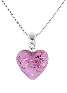 Lampglas Romantična ogrlica s cvetom sakure z biserom iz žarilnega stekla šterling srebra Lampglas