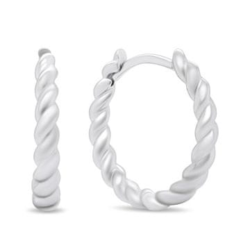 Brilio Silver Večni obročasti uhani iz srebra EA361W