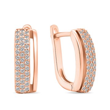 Brilio Silver Elegantni bronasti uhani s cirkoni EA530R