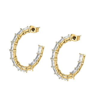 Morellato Bleščeči pozlačeni baguette prstani, uhani SAVP04