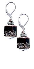Lampglas Elegantni uhani Clear Night iz biserov Lampglas
