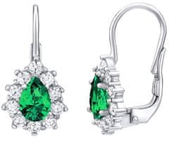 Silvego Srebrni uhani z zelenim Swarovski Ustvarjeni kamni SILVEGO31866G