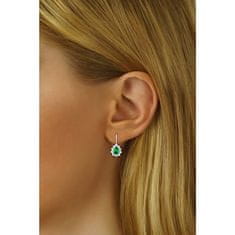 Silvego Srebrni uhani z zelenim Swarovski Ustvarjeni kamni SILVEGO31866G