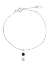 Beneto Exclusive Minimalistična srebrna zapestnica z granatom GRAAGB3/20