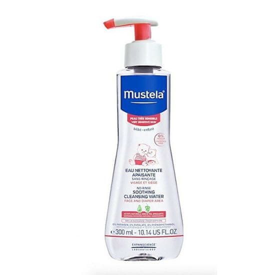 Mustela Otroška pomirjujoča čistilna voda za zelo občutljivo kožo (Soothing Clean sing Water) 300 ml
