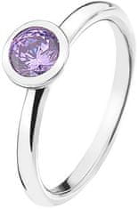 Hot Diamonds Srebrni prstan Emozioni Scintilla Lavender Calmness ER020 (Obseg 51 mm)
