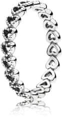 Srebrni prstan s srcem 190980 (Obseg 58 mm)