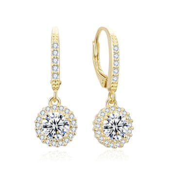 Beneto Očarljivi pozlačeni uhani s cirkoni AGUC3293-GOLD