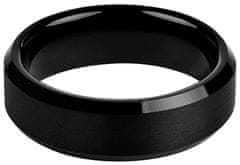 Troli Prstan iz črnega volframa (Obseg 68 mm)