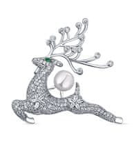 JwL Luxury Pearls Očarljiva biserna broška s kristali Jelínek JL0792